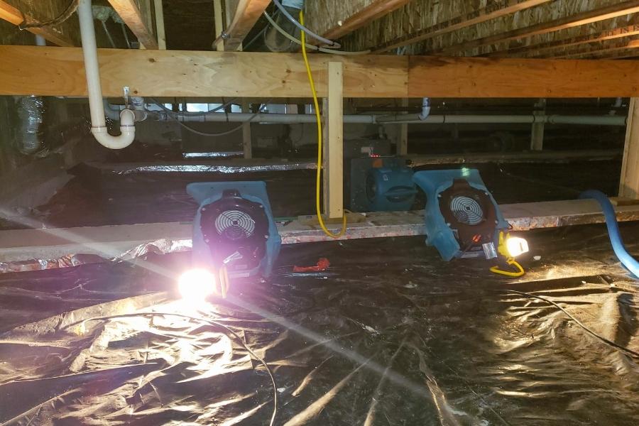 crawl space interiors with deshumidifiers installed wingate nc